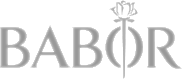 BABOR logo with rose design.